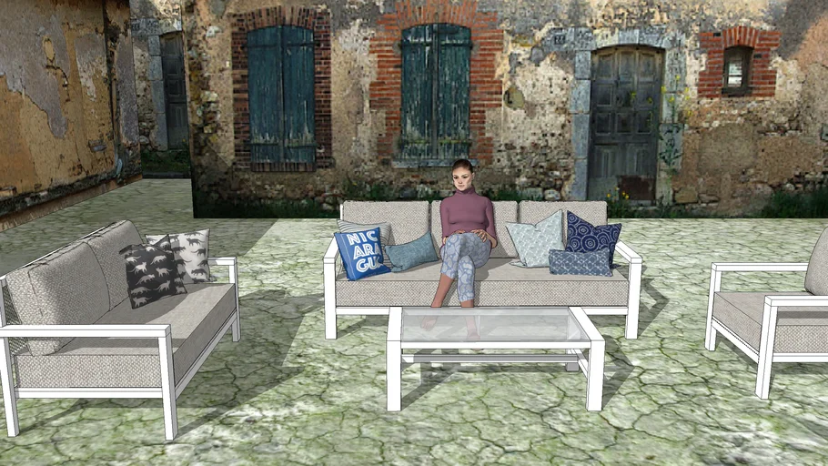 SET SOFA CAMA, 31.5 pulgadas profundidad