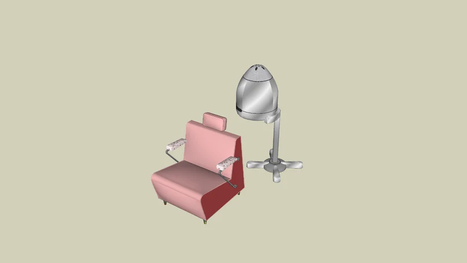 Hair Drying Station Salon Art Deco Streamline