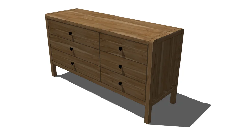 Commode 6 tiroirs bois GAIA