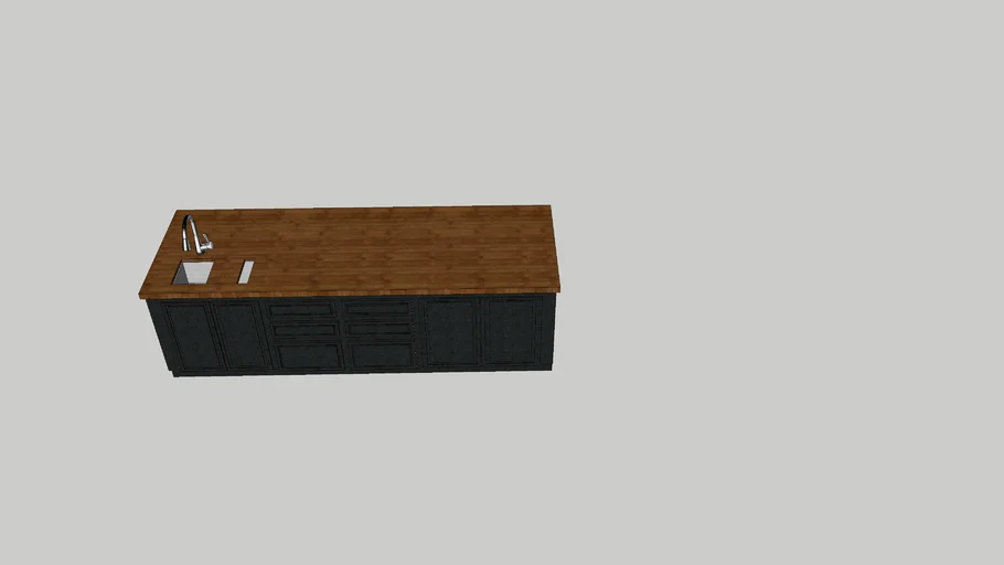Kitchen Island with Butcher Block