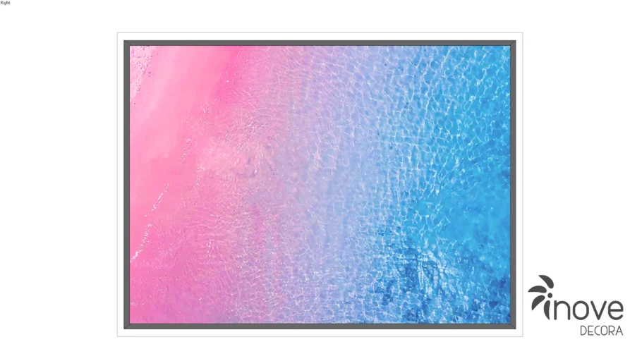 QUADRO PRAIA COR  DE ROSA INOVE DECORA 