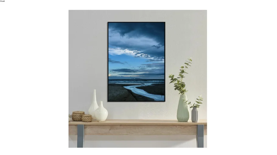 Quadro decorativo Amanhecer na praia. Artista: Bruna Machioro