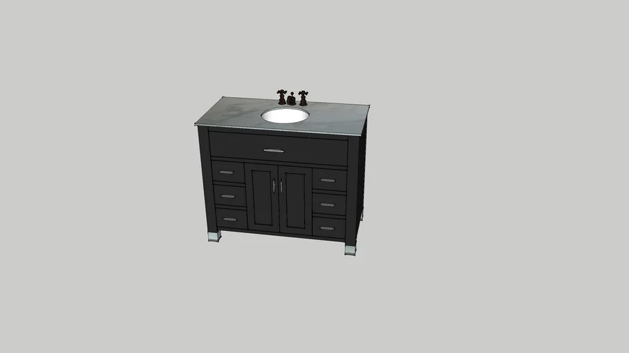 Carrerra Marble Topped Bathroom Vanity