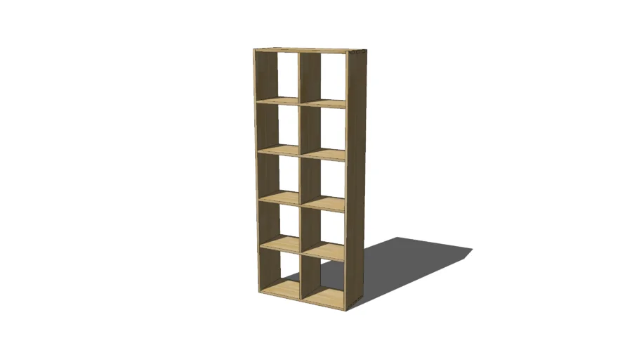Etagère bibliothèque 10 cases bois TASSIA