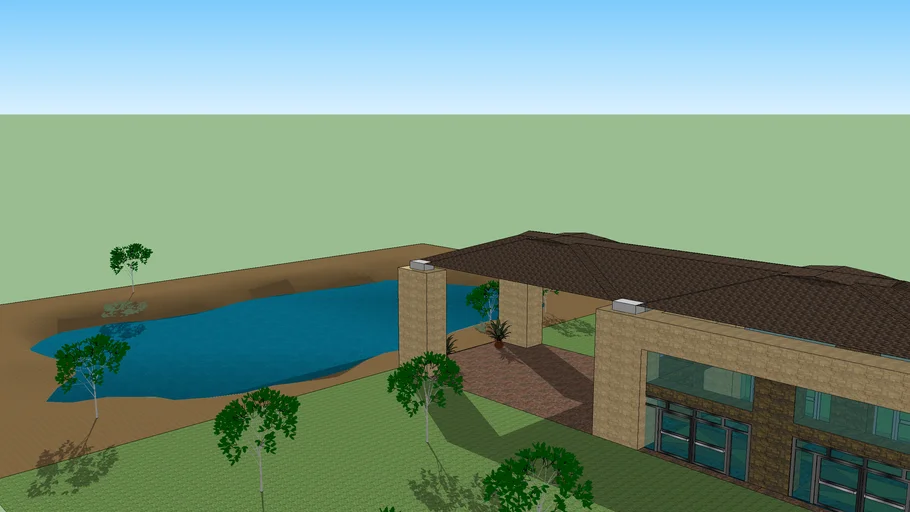 Public Lake with Building