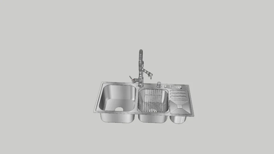Cuba Dupla Inox com Torneira Pingoo.casa Nukini