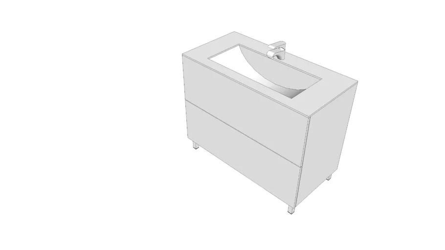 LAVABO CON MUEBLE Y GRIFO