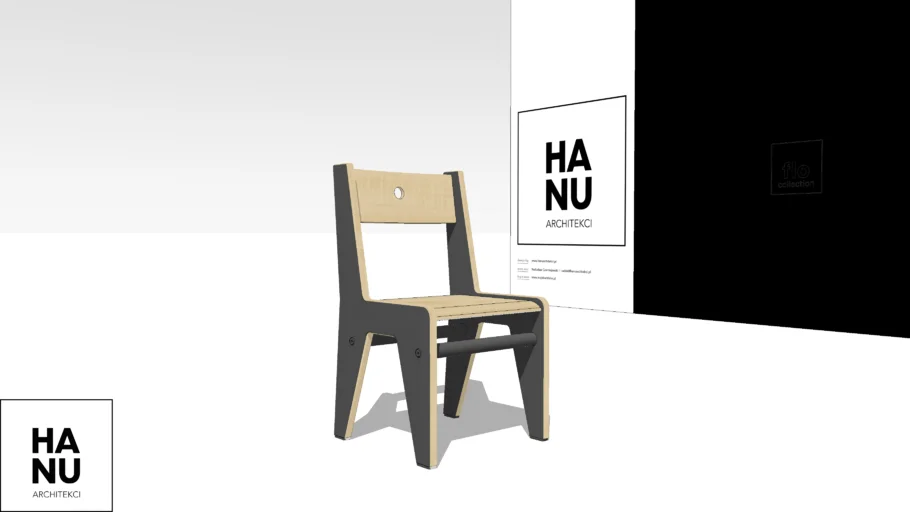 KIDS FURNITURE_CHAIR_SIZE 26 CM_MODEL FLO_BLACK_HANU ARCHITEKCI
