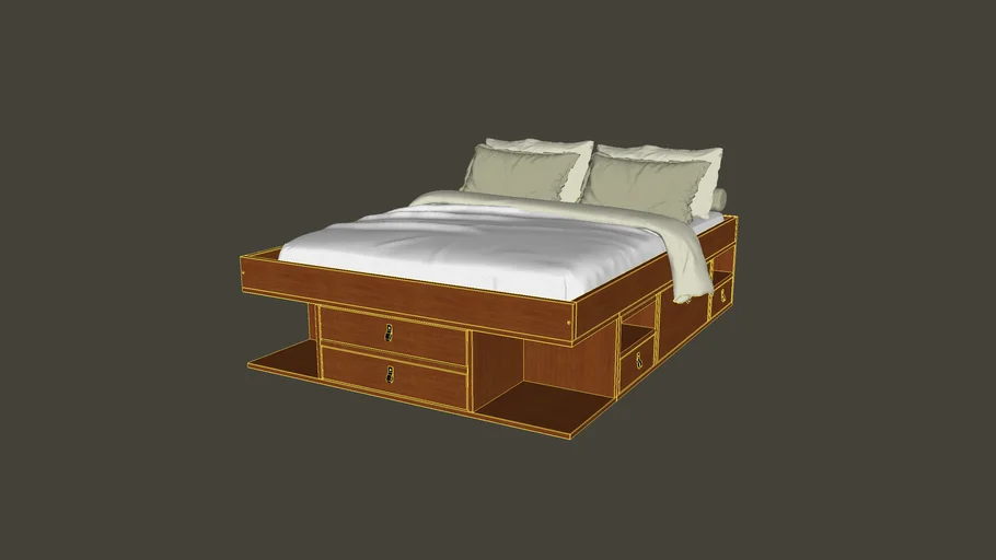 Cama de casal Bali - Meu Móvel de Madeira