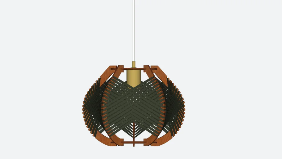 Large suspension-dark wood-forest green weaving