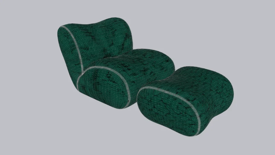 Hubba chair and ottoman Roche Bobois