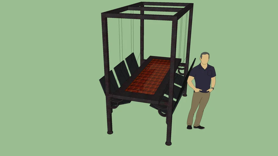  wrought iron swing set dining table for 6 