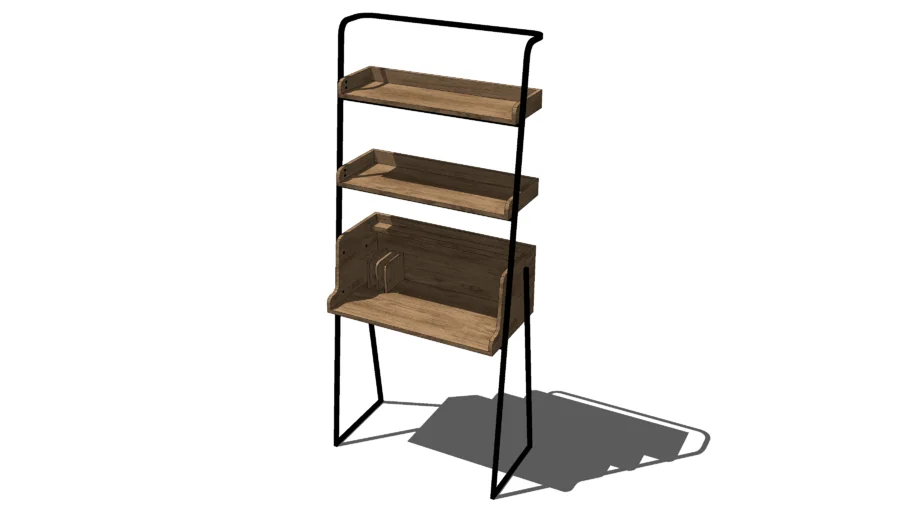 Bureau étagère bois métal ESTANIER