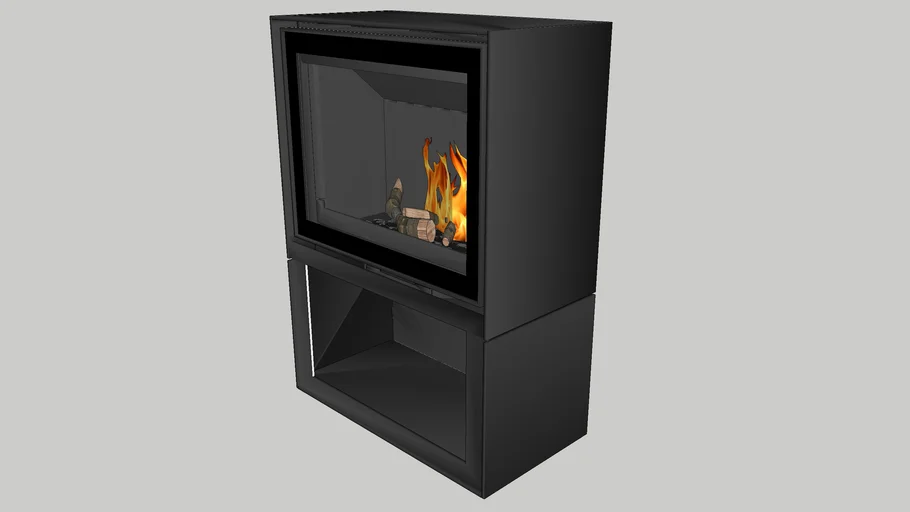 Barbas BOX 20 80 glass door with log store
