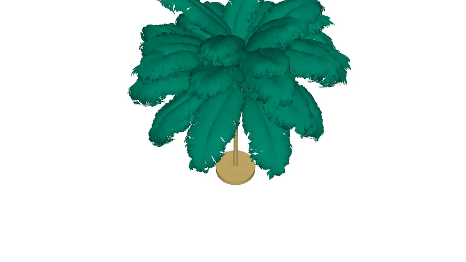 53746 Table Lamp Feather Palm Green 60cm