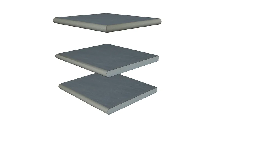 Trendy Black Porcelain Steps 596 x 500 x 40 mm Bullnose Edge