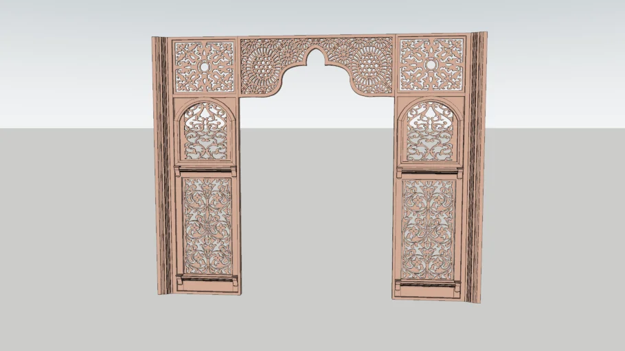 Carved arch door way - indian/ islamic/ decorated / traditional