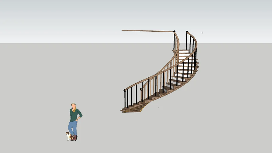 TIMBER CURVED SEMI-CIRCLE STAIRCASE
