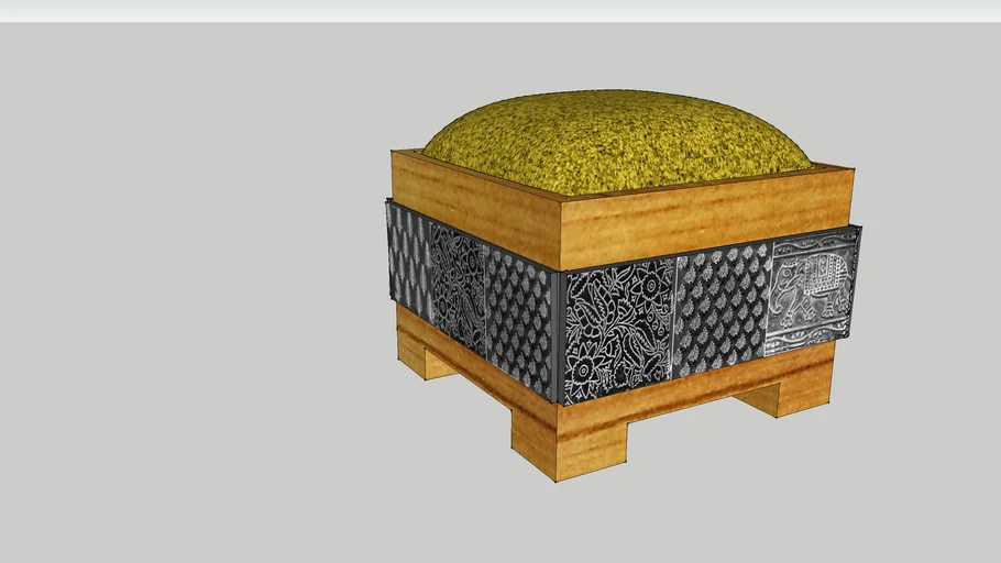 Ottoman (pouffe) made with printing blocks
