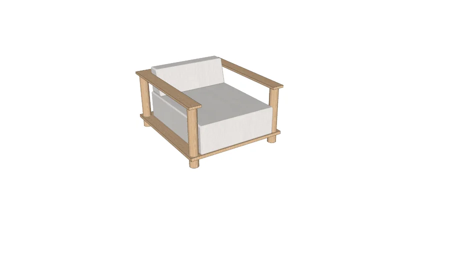 PINET TEAK OUTDOOR LOUNGE CHAIR WITH TEXTURED IVORY PERENNIALS® CUSHIONS