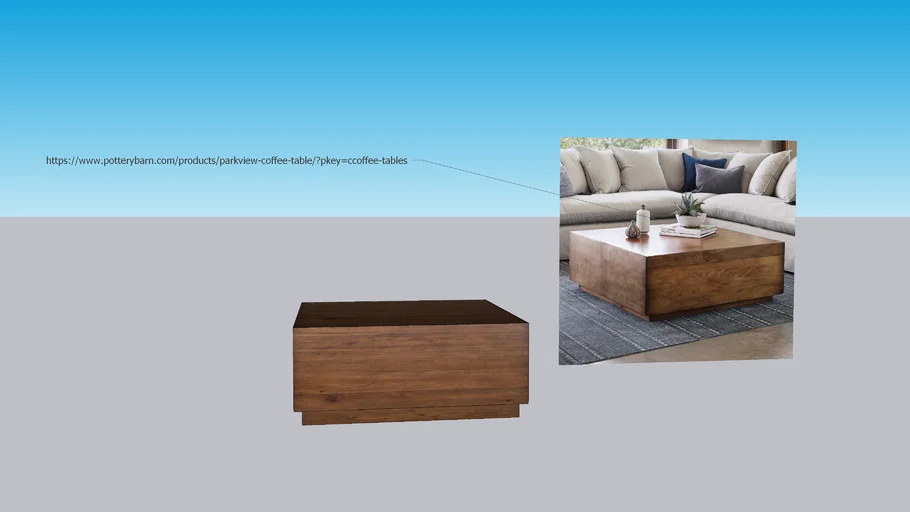 POTTERYBARN - Parkview 36 Reclaimed Wood Coffee Table